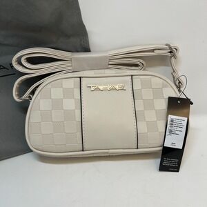 NWT Tahari E/W Crossbody Delta Bone Ivory Off White Handbag Faux Leather